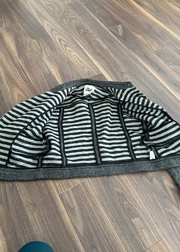 Gri Fermuarlı Kadın Biker Ceket - Görsel 6