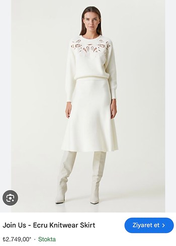 Beyaz Uzun Salaş Kadın Etek joın us - Görsel 8