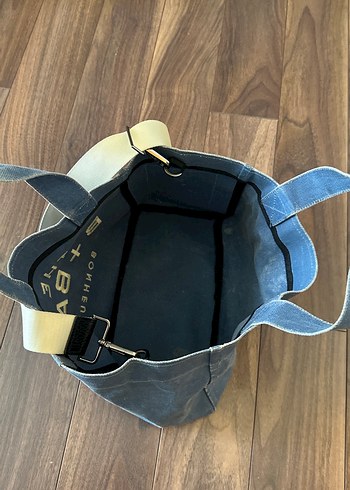 Mavi Kot Kumaş Kadın Omuz Çantası - Görsel 5