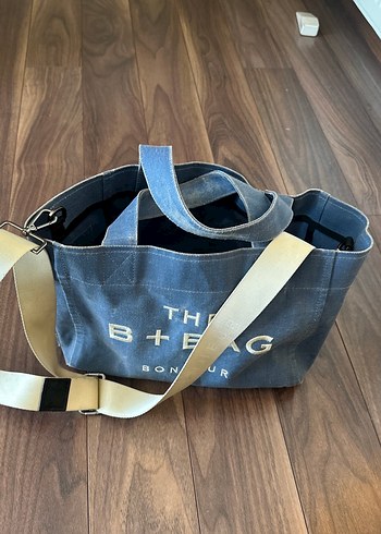 Mavi Kot Kumaş Kadın Omuz Çantası - Görsel 8