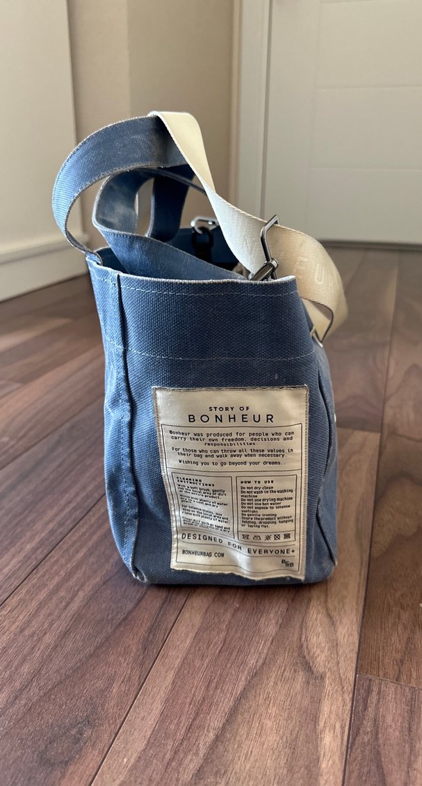 Mavi Kot Kumaş Kadın Omuz Çantası - Görsel 3