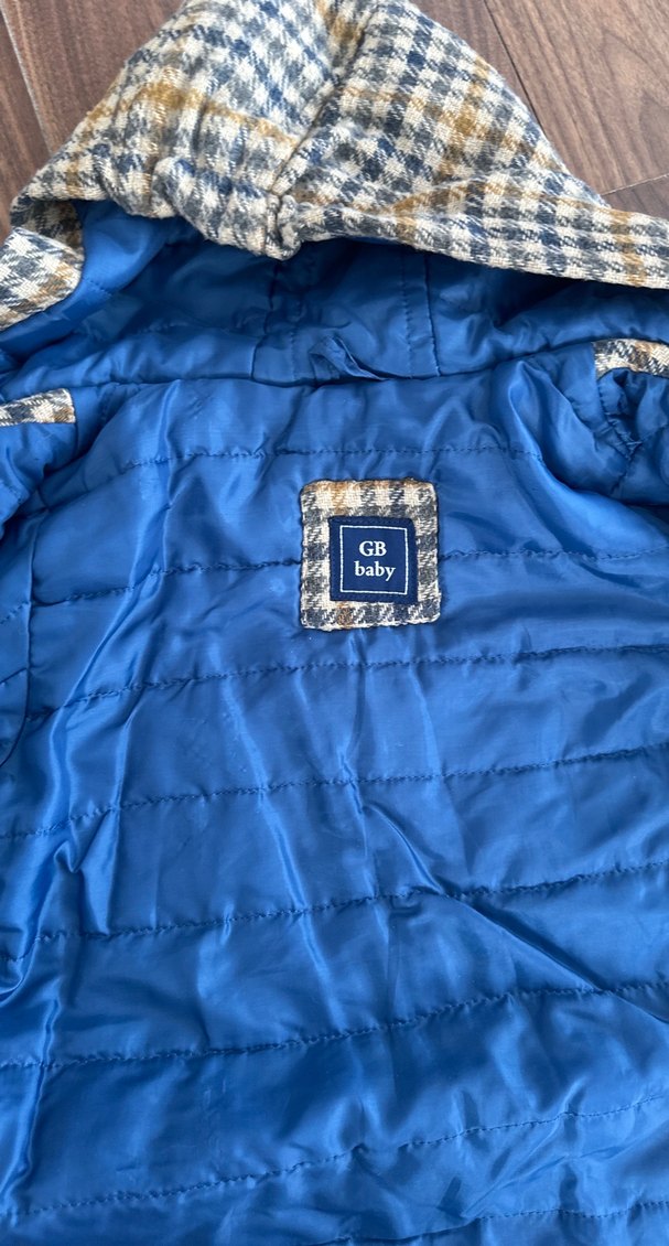 Sarı Ekose Desenli Erkek Çocuk Kapüşonlu Ceket - Görsel 4