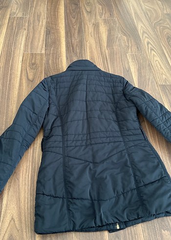 Fermuarlı Siyah Kadın Midi Mont - Görsel 6