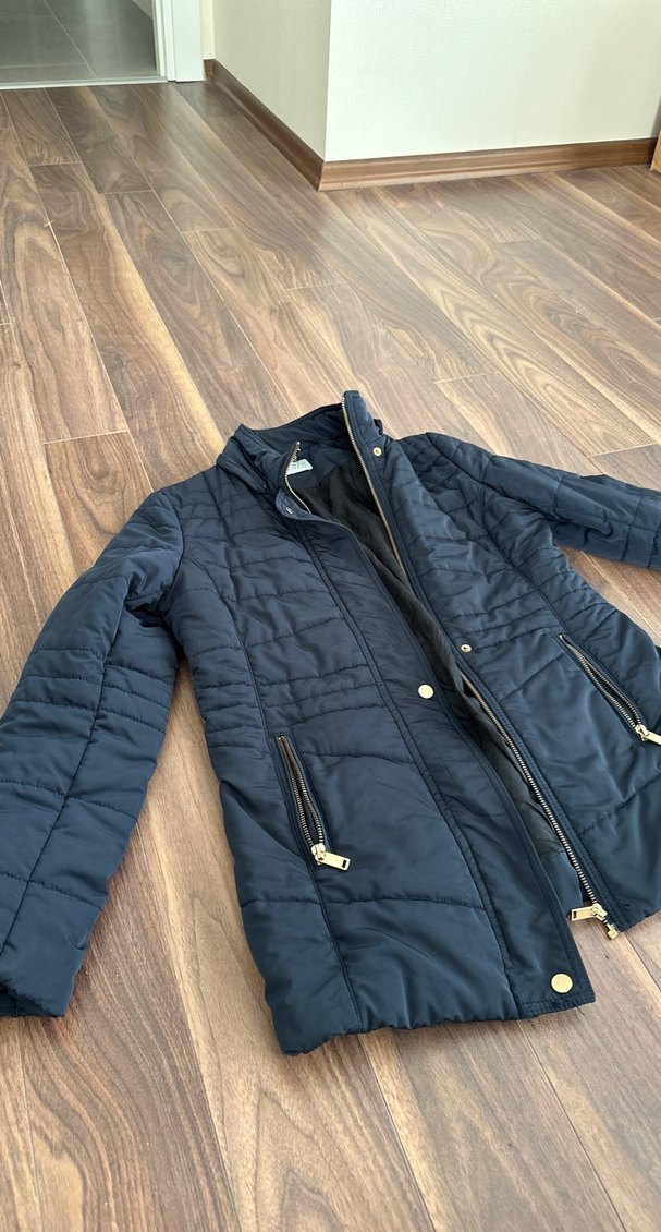 Fermuarlı Siyah Kadın Midi Mont - Görsel 4