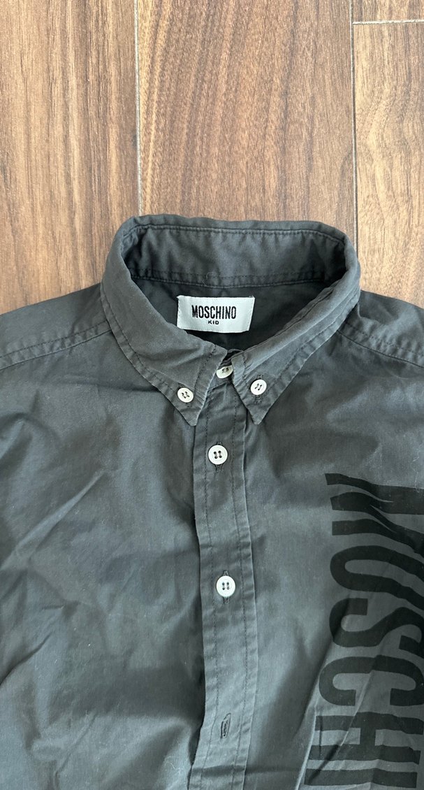 Moschino Gri Erkek Çocuk Keten Gömlek - Görsel 3