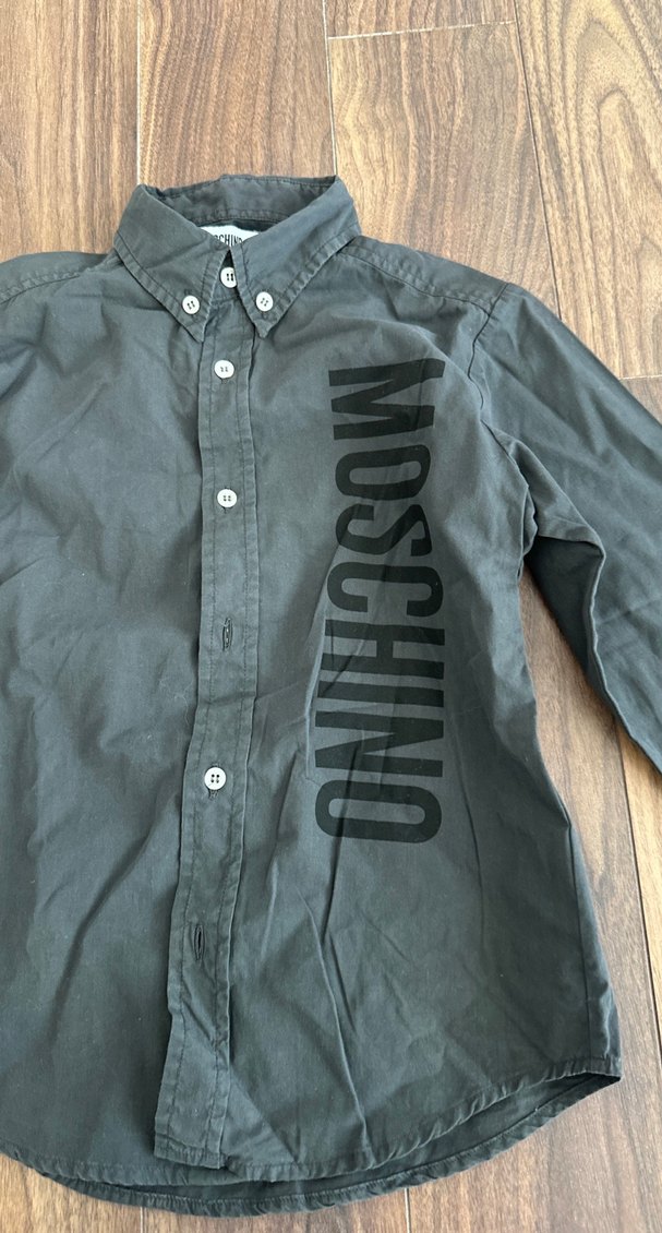 Moschino Gri Erkek Çocuk Keten Gömlek - Görsel 2