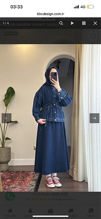 BBC denim tesettür kot takım