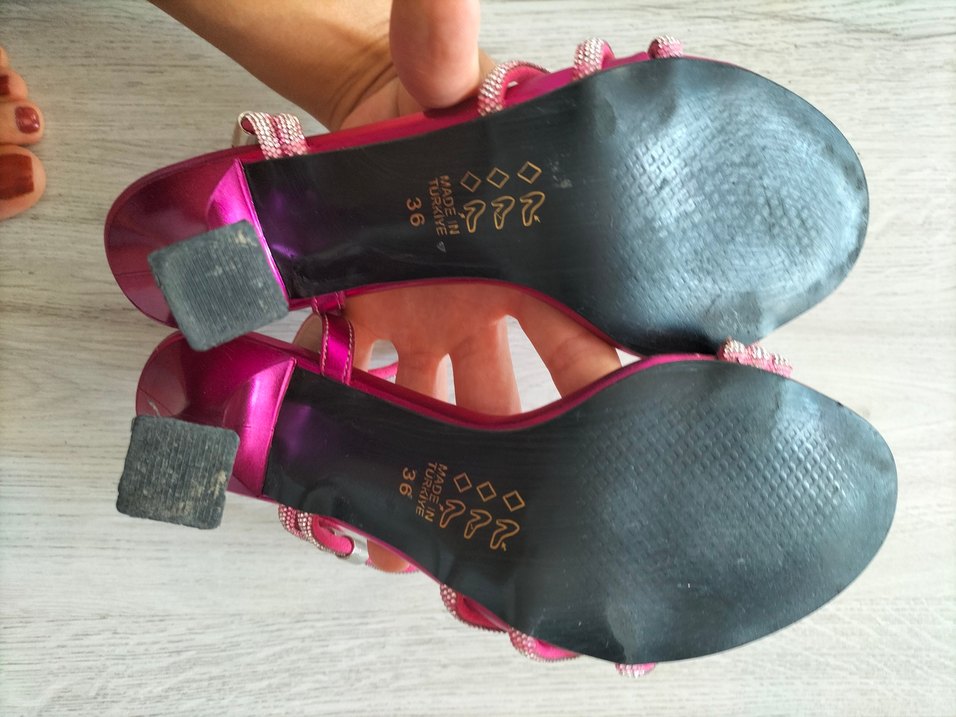 Fuşya Kadın Taşlı Abiye Ayakkabı - Görsel 5