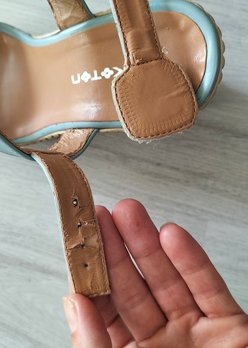 Mavi Pastel Dolgu Topuklu Kadın Sandalet - Görsel 6