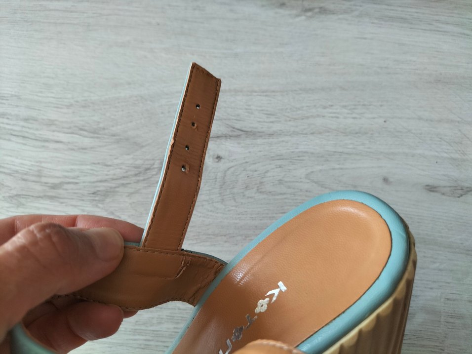 Mavi Pastel Dolgu Topuklu Kadın Sandalet - Görsel 4