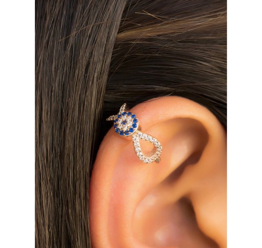 Mini Mavi Boncuklu kıkıdak küpesi - Görsel 2