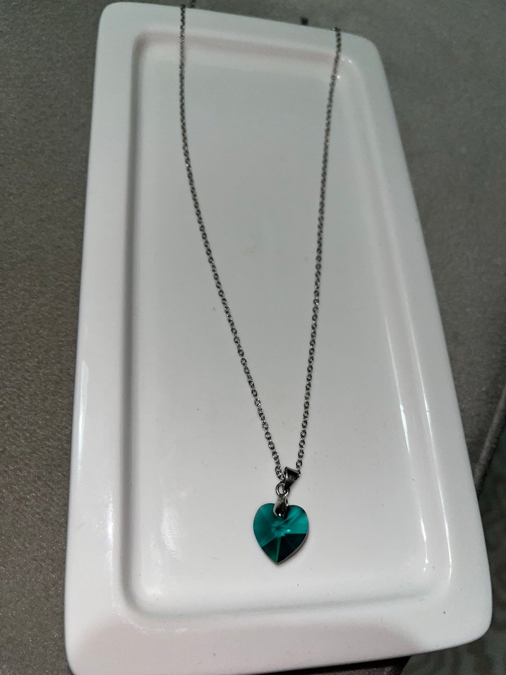 Zincir Detaylı Yeşil Midi Kolye - Görsel 2