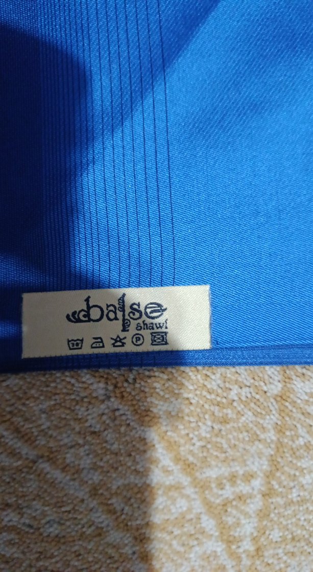 Kadın Mavi Saten Şal - Görsel 2