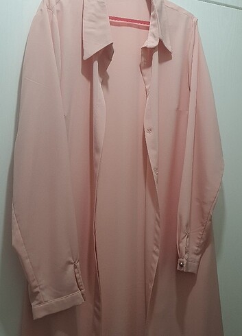 uzun toz pembe tunik