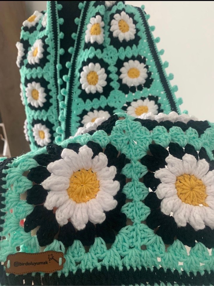 El Yapımı Bohem Çok Renkli Örgü Kadın Atkı - Görsel 4