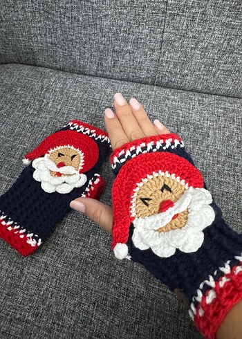 Renkli Örgü Bohem Kadın Eldiven - Görsel 2