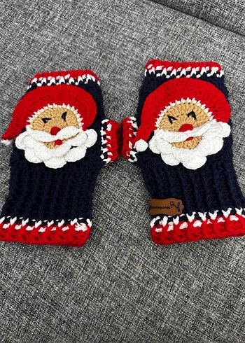 Renkli Örgü Bohem Kadın Eldiven - Görsel 3