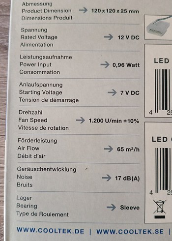 Mavi LED Kasa Fanı COOLTEK CT12025 - Görsel 2
