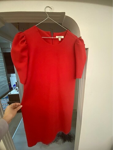 40 Beden kırmızı Renk Koton kırmızı elbise