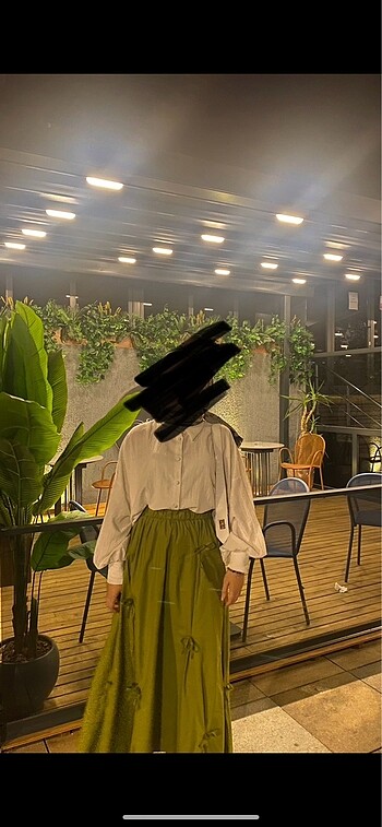 Diğer Yeşil poplin etek Ceylan Otantik