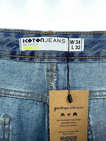 34 Beden mavi Renk Koton Jean / Kot %70 İndirimli.
