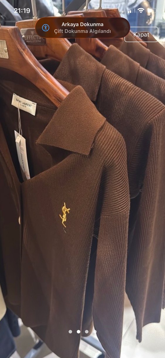 YSL Kahverengi Triko Hırka — görsel 3/7