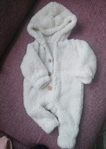 Tulum beyaz 6 - 12 ay. Peluş Tulum - Görsel 5