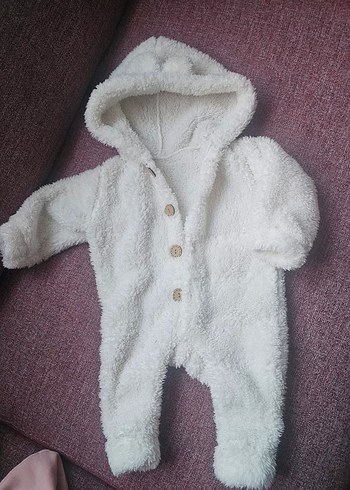 Tulum beyaz 6 - 12 ay. Peluş Tulum - Görsel 7