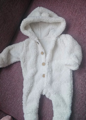 Tulum beyaz 6 - 12 ay. Peluş Tulum - Görsel 3