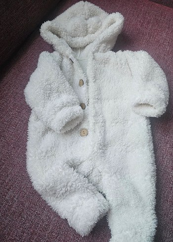 Tulum beyaz 6 - 12 ay. Peluş Tulum - Görsel 4