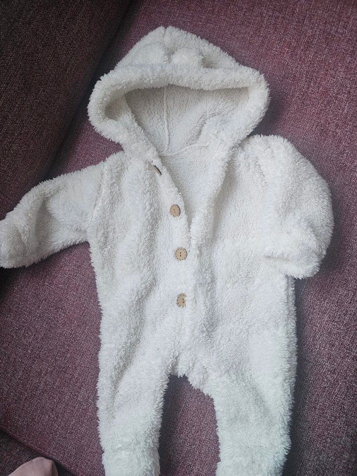 Tulum beyaz 6 - 12 ay. Peluş Tulum - Görsel 3