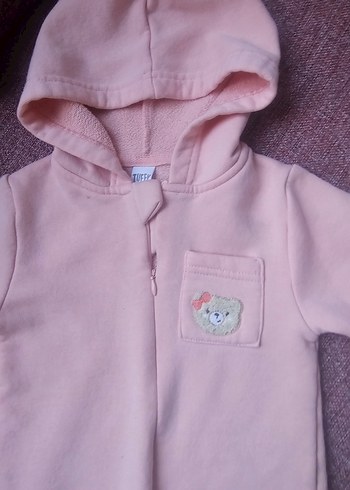 Kapüşonlu Somon Bebek Tulumu - Görsel 7