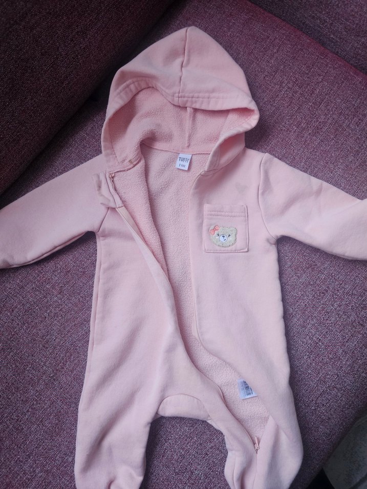 Kapüşonlu Somon Bebek Tulumu - Görsel 3