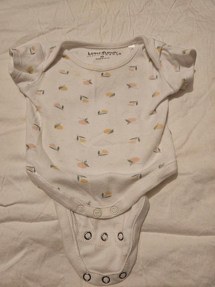 Zıbın Kısa Kollu Beyaz Desenli bebek bady - Görsel 4