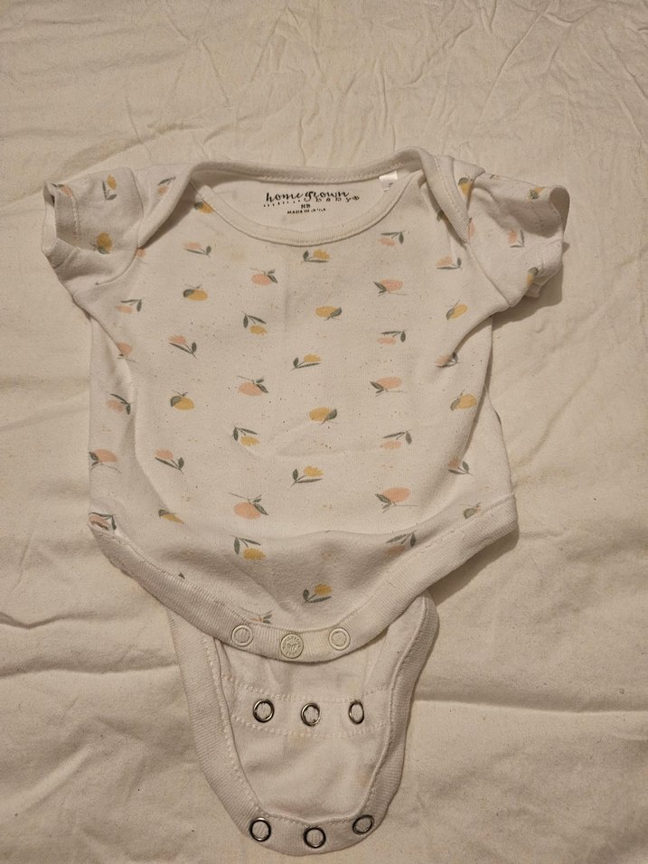 Zıbın Kısa Kollu Beyaz Desenli bebek bady - Görsel 2