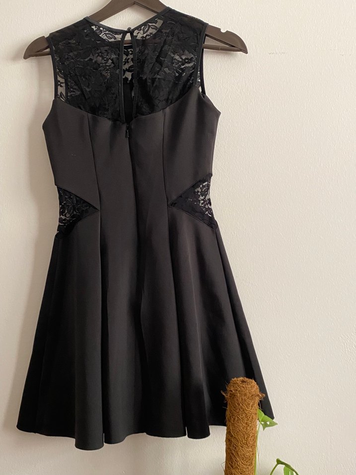 Siyah Mini Piliseli Elbise - Görsel 3