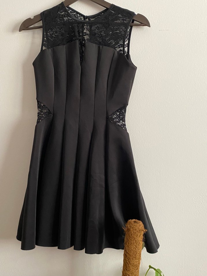 Siyah Mini Piliseli Elbise - Görsel 2