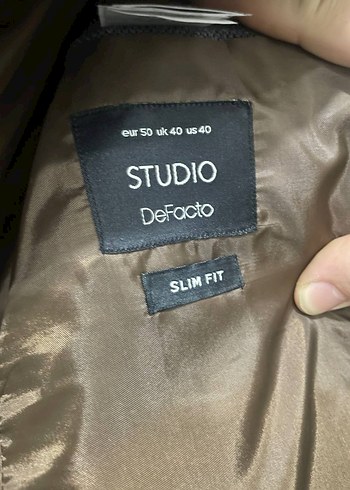 Defacto Marka Düğmeli Gri Erkek Takım Elbise Ceketi - Görsel 3