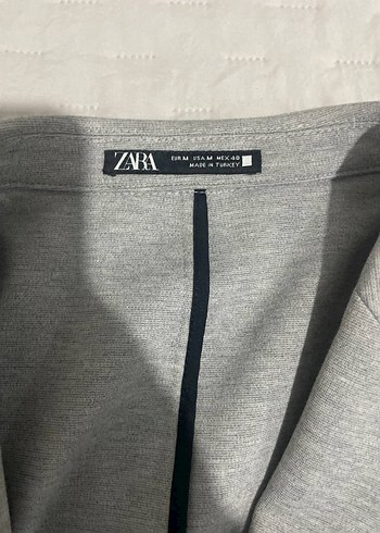 Zara Marka Gri Erkek Regular Fit Düğmeli Ceket - Görsel 4