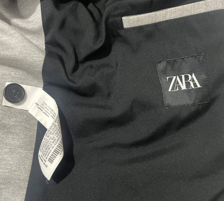 Zara Marka Gri Erkek Regular Fit Düğmeli Ceket - Görsel 5