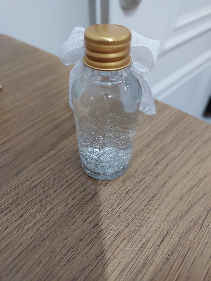 Beyaz Fiyonklu Parlak Mini Hediye Şişesi - Görsel 3