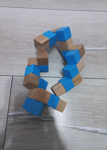 Mavi Ahşap Eğitici Oyuncak - Görsel 3