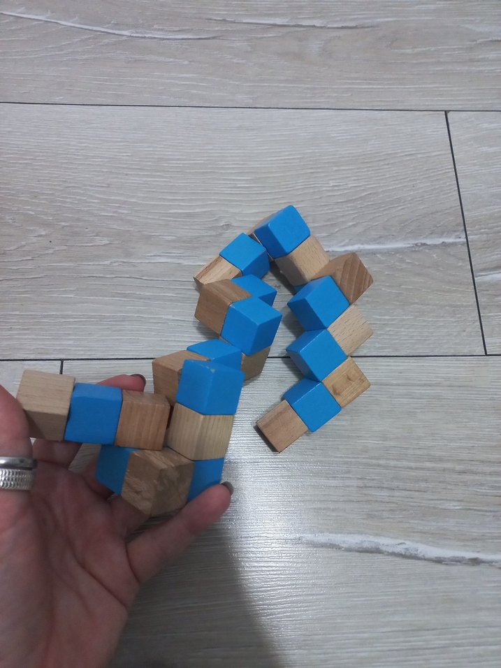 Mavi Ahşap Eğitici Oyuncak - Görsel 2