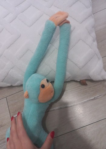 Turkuaz Pastel Peluş Maymun Oyuncak - Görsel 4