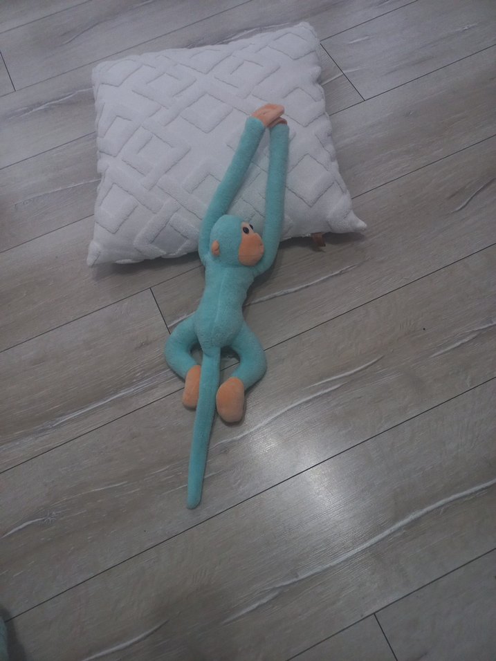 Turkuaz Pastel Peluş Maymun Oyuncak - Görsel 2