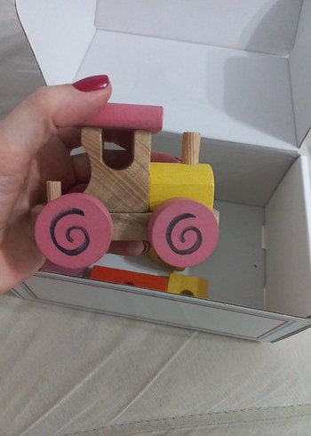 Ahşap Bloklu Vagonlu Tren Oyuncak - Görsel 3