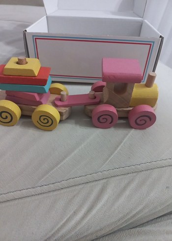 Ahşap Bloklu Vagonlu Tren Oyuncak - Görsel 4