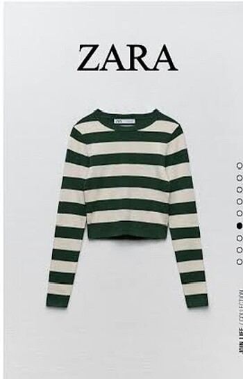 zara yeşil crop kazak