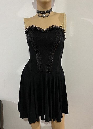 Vintage Gotik korseli elbise