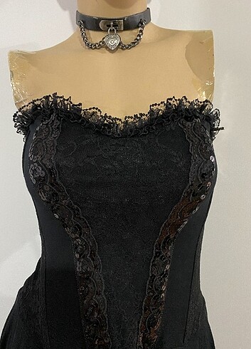 Diğer Vintage Gotik korseli elbise